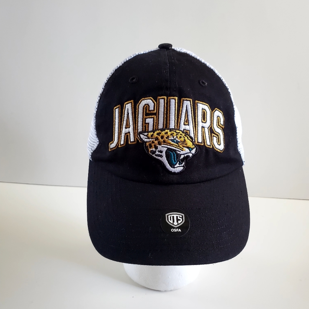 NFL Black and White Jaguars Hat Adjustable Strap